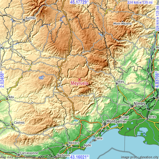 Topographic map of Meyrueis