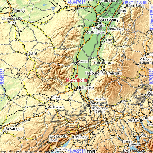 Topographic map of Meyenheim