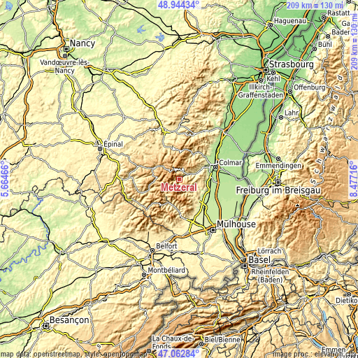 Topographic map of Metzeral