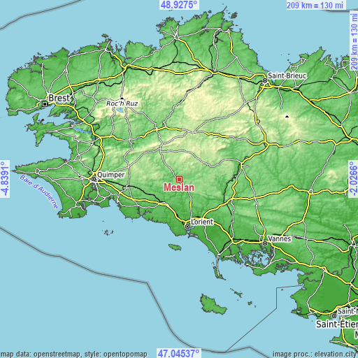 Topographic map of Meslan