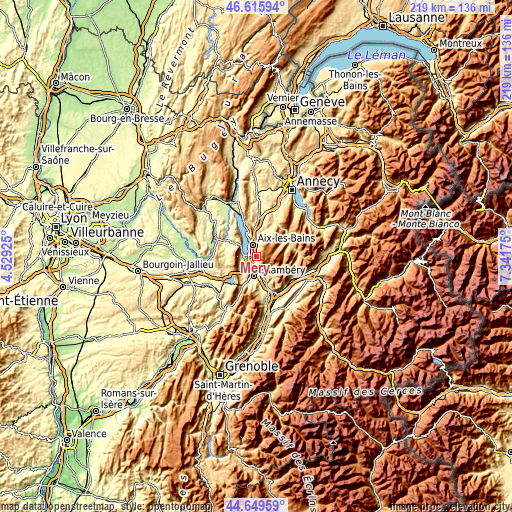 Topographic map of Méry