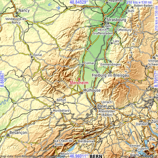 Topographic map of Merxheim