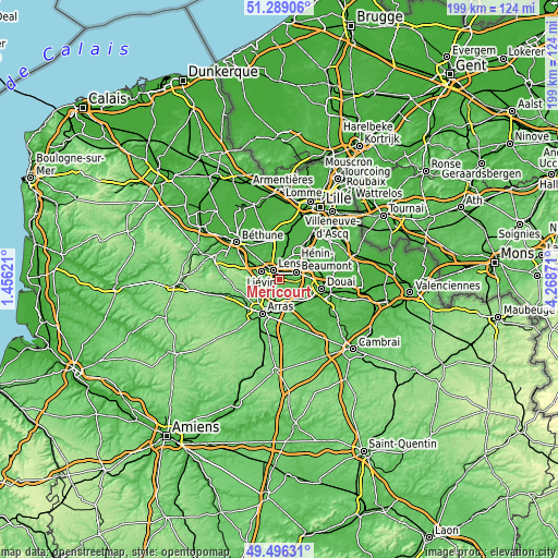 Topographic map of Méricourt