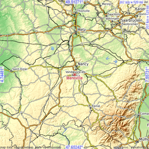 Topographic map of Méréville