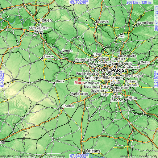 Topographic map of Méré