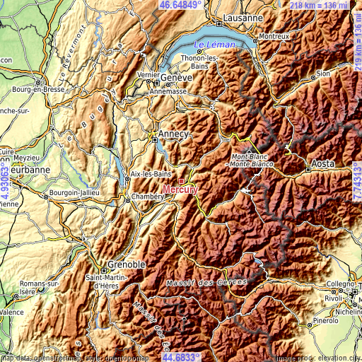 Topographic map of Mercury