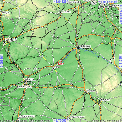 Topographic map of Mer