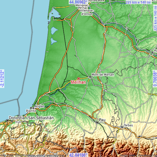 Topographic map of Meilhan