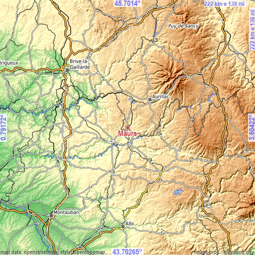 Topographic map of Maurs