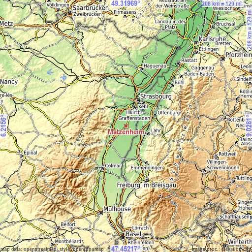 Topographic map of Matzenheim