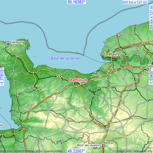 Topographic map of Mathieu