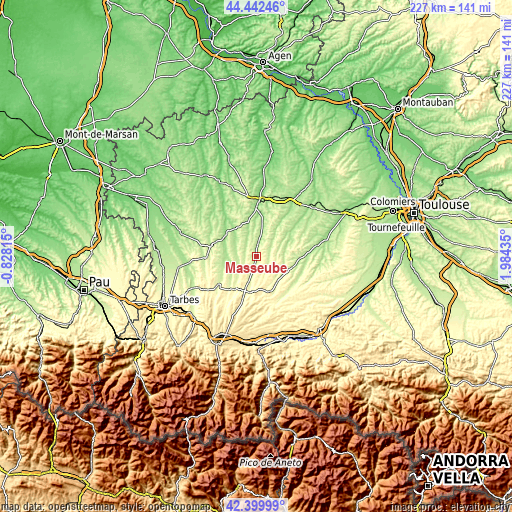 Topographic map of Masseube