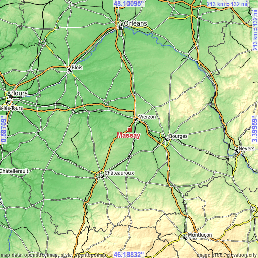 Topographic map of Massay