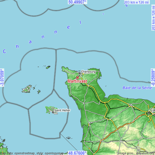 Topographic map of Martinvast