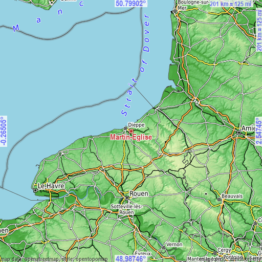 Topographic map of Martin-Église