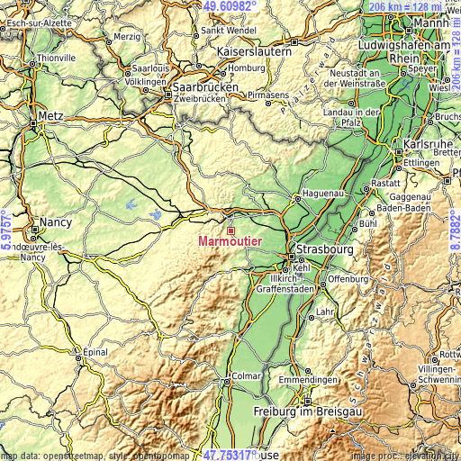 Topographic map of Marmoutier