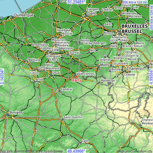 Topographic map of Marly