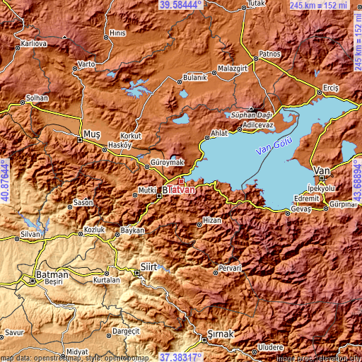 Topographic map of Tatvan