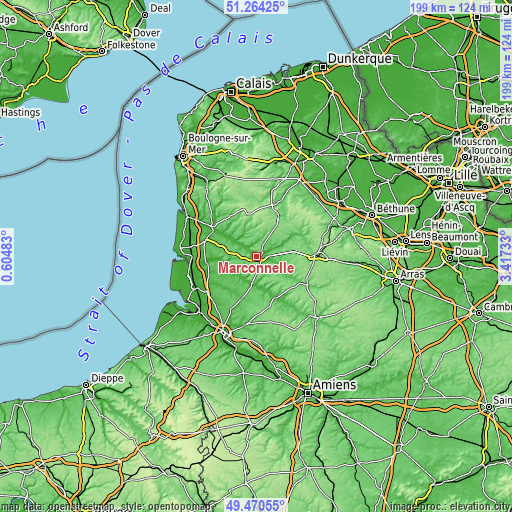 Topographic map of Marconnelle