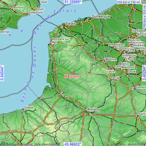 Topographic map of Marconne