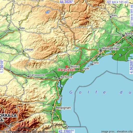 Topographic map of Maraussan