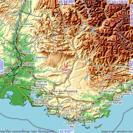 Topographic map of Mane