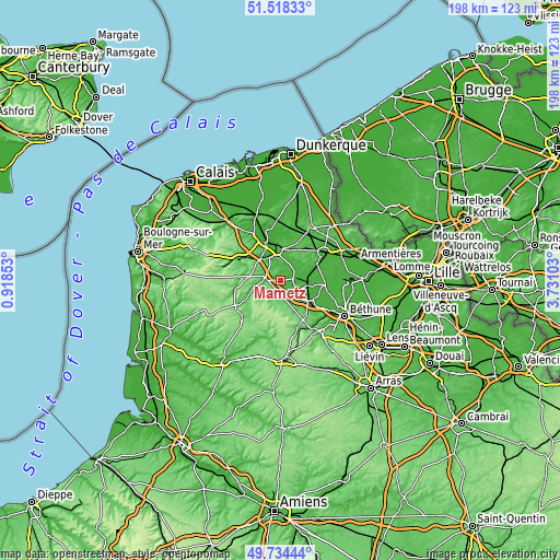 Topographic map of Mametz