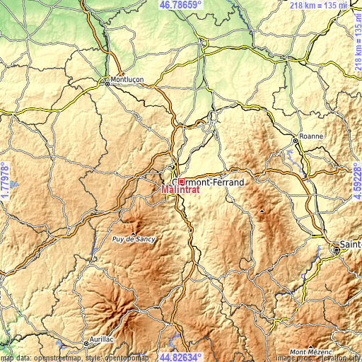 Topographic map of Malintrat