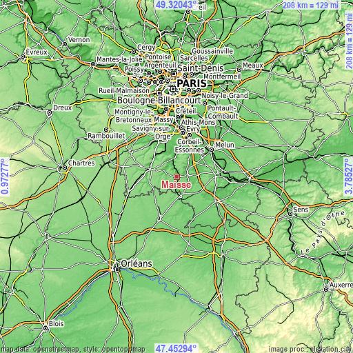 Topographic map of Maisse