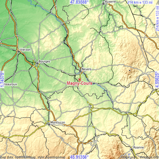 Topographic map of Magny-Cours