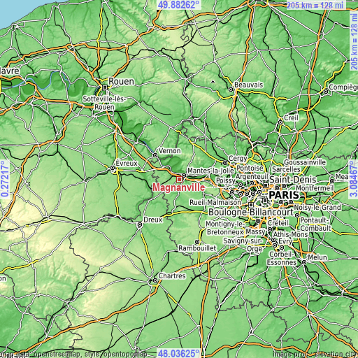 Topographic map of Magnanville