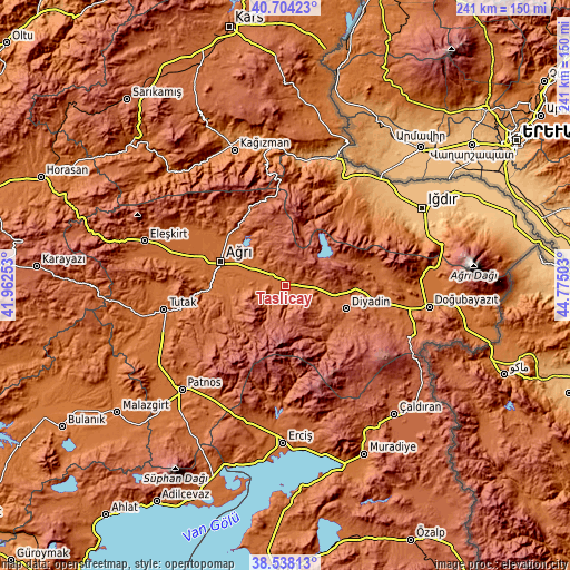 Topographic map of Taşlıçay