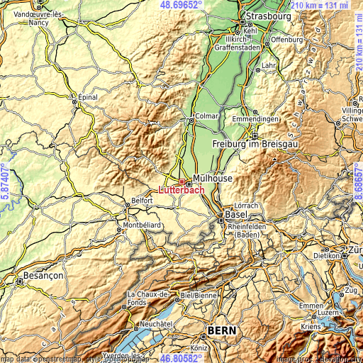 Topographic map of Lutterbach