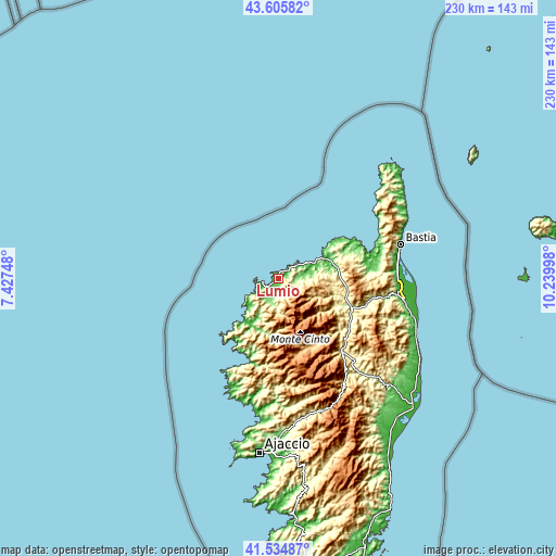 Topographic map of Lumio