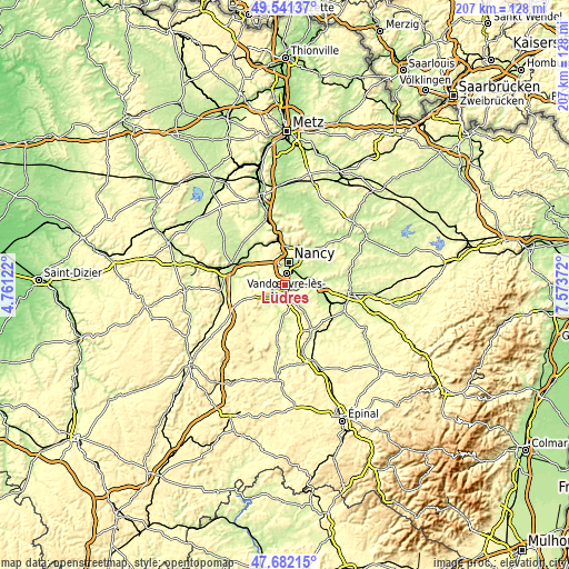 Topographic map of Ludres