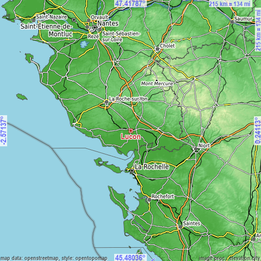 Topographic map of Luçon