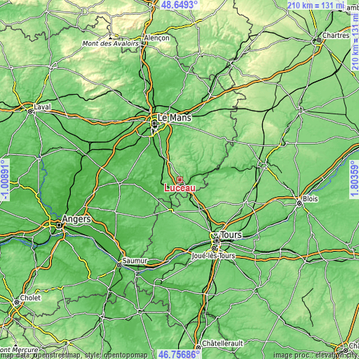 Topographic map of Luceau