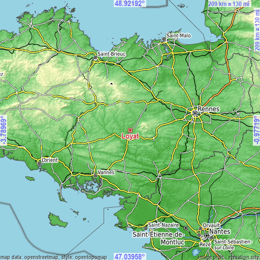 Topographic map of Loyat