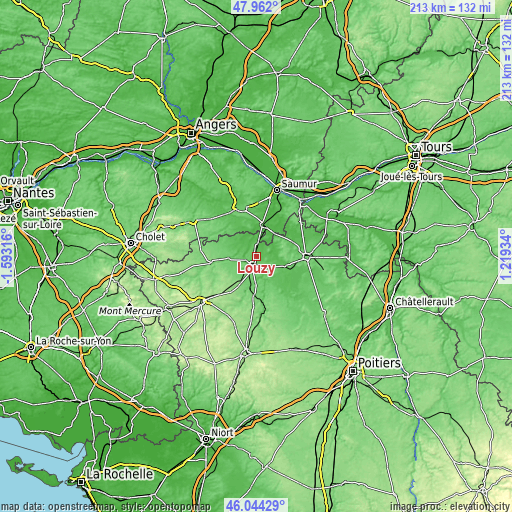 Topographic map of Louzy