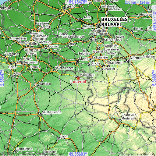 Topographic map of Louvroil