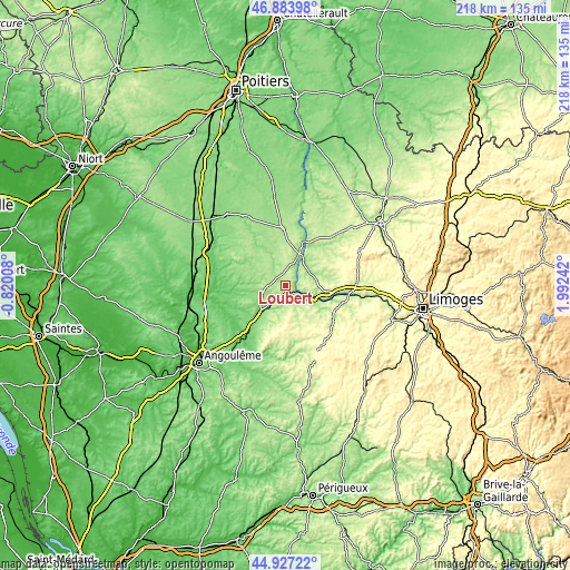 Topographic map of Loubert