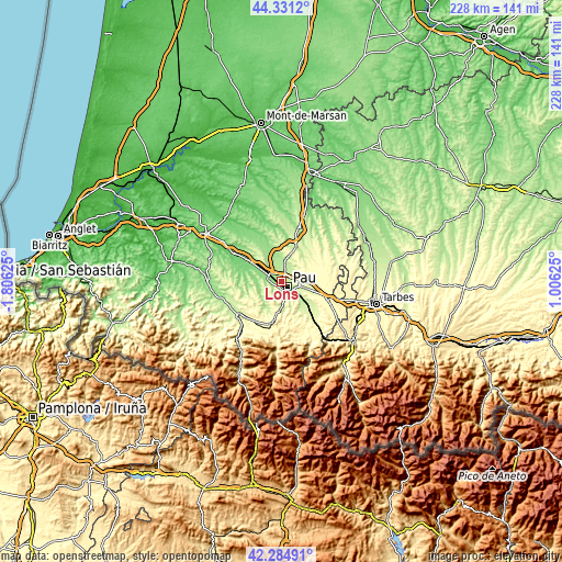 Topographic map of Lons