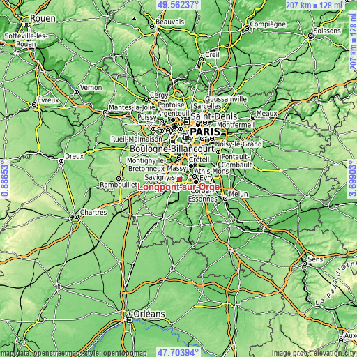 Topographic map of Longpont-sur-Orge