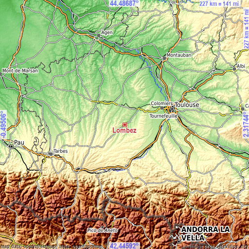 Topographic map of Lombez