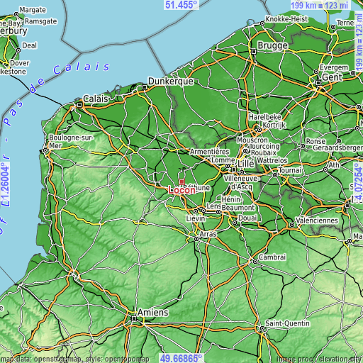 Topographic map of Locon