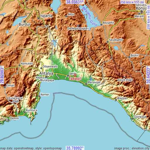 Topographic map of Taşağıl