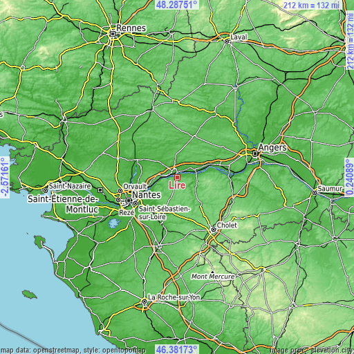 Topographic map of Liré