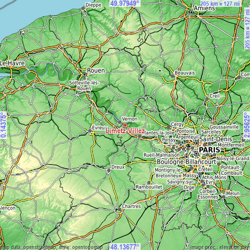 Topographic map of Limetz-Villez