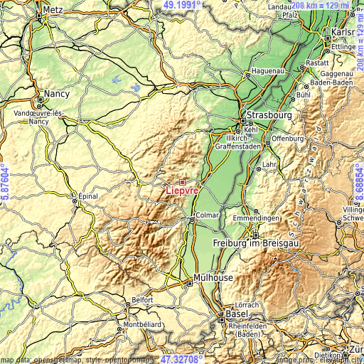 Topographic map of Lièpvre