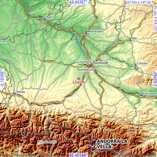 Topographic map of Lherm